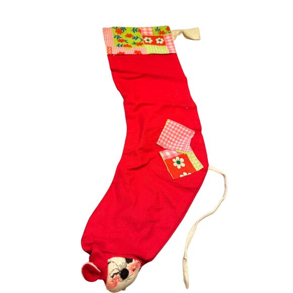 Vintage 1980 Annalee Mobilitee Peek-A-Boo Mouse in CHRISTMAS STOCKING - Picture 1 of 6